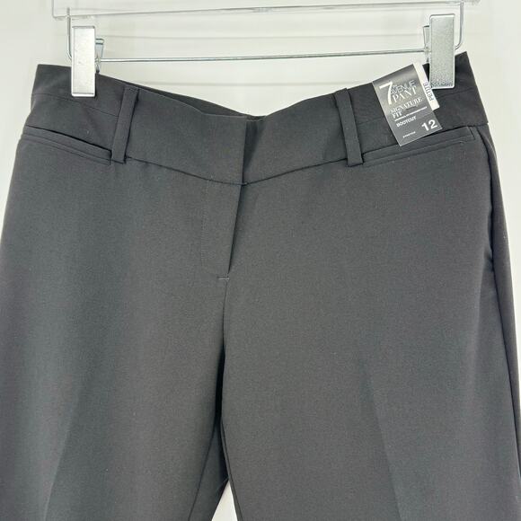 7th Avenue signature fit pants bootcut stretch black career work slacks 12P NEW - Picture 2 of 8